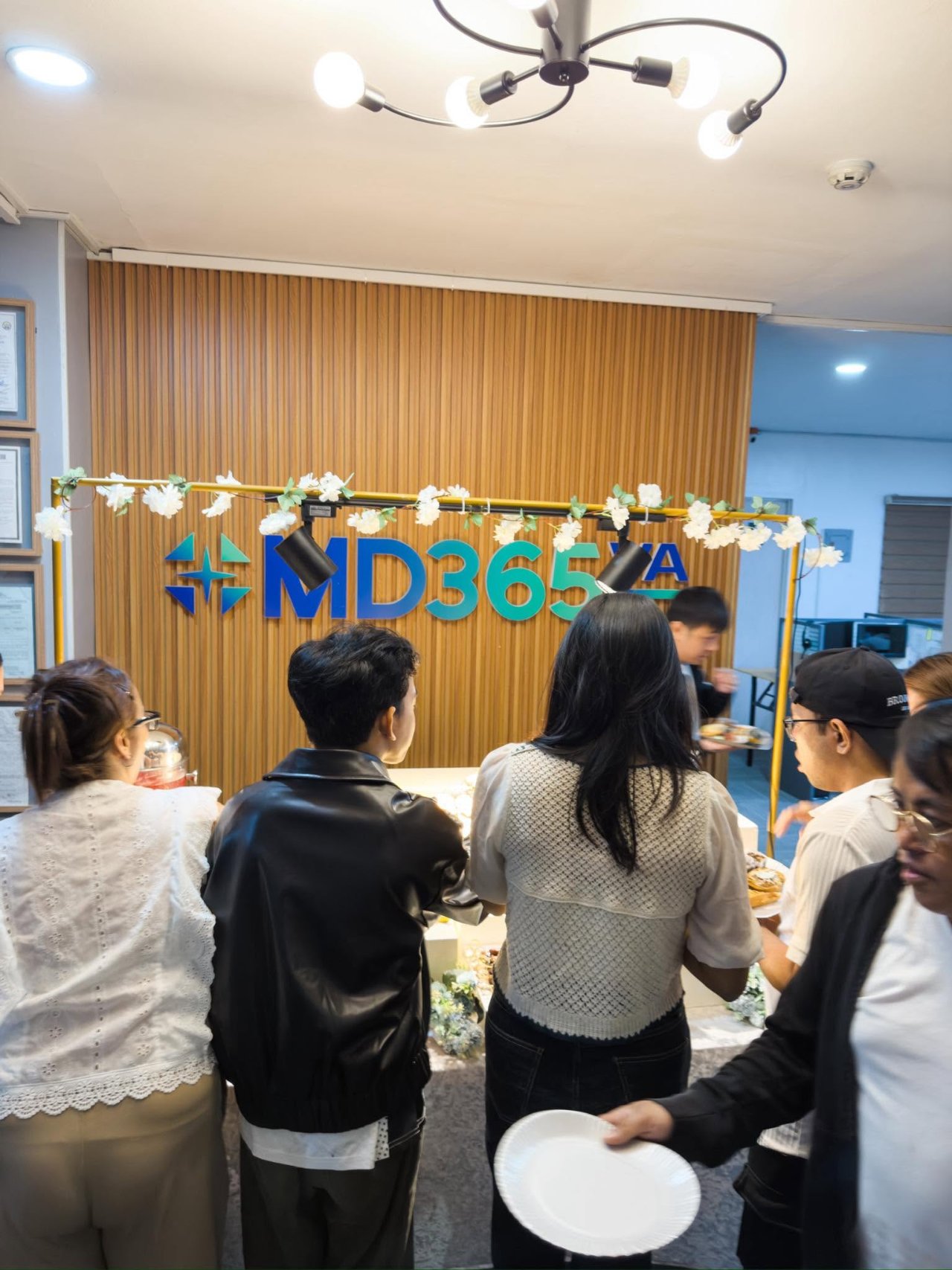 The MD365VA team celebrating together at the office