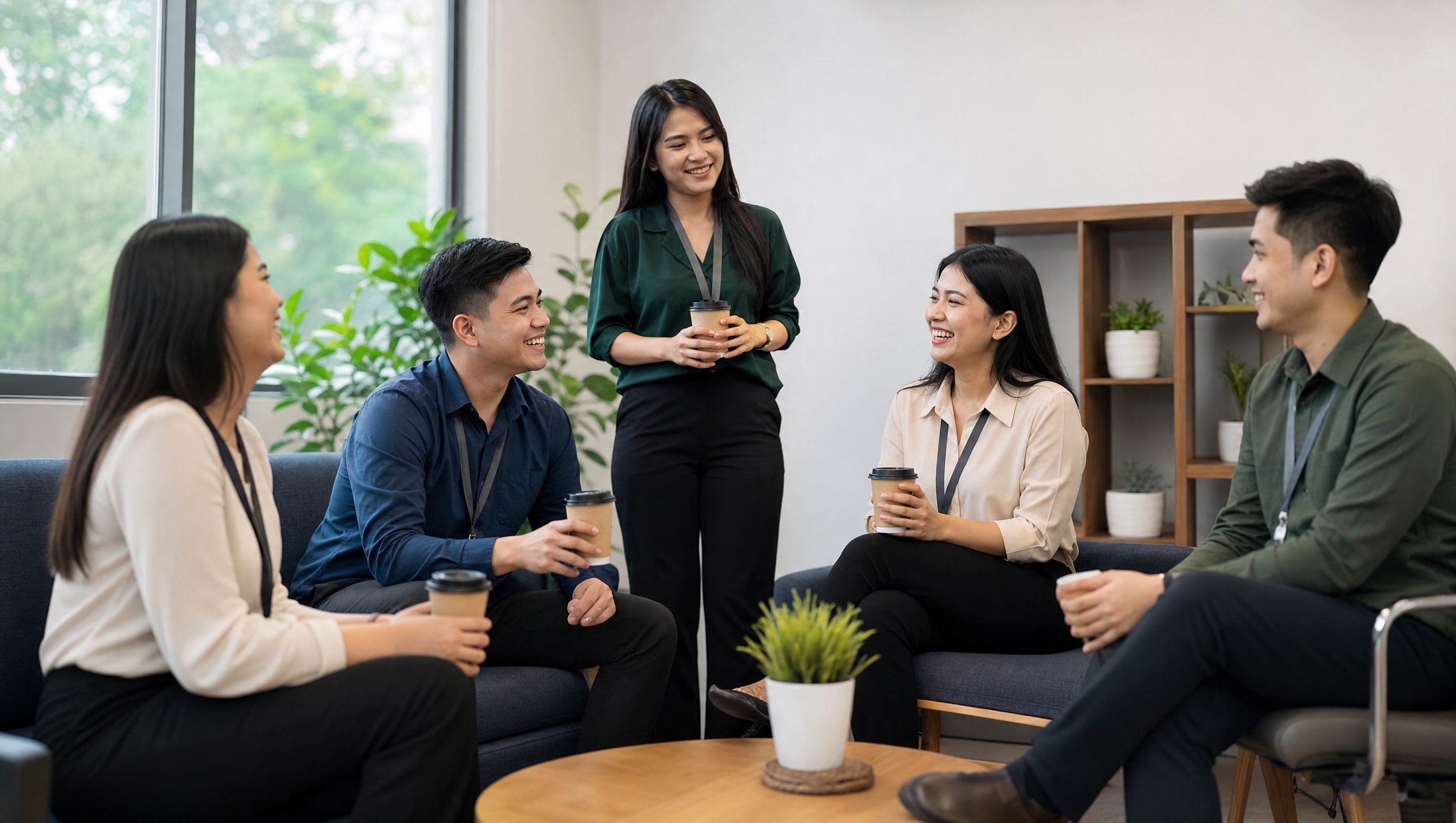 MD365VA team members enjoying a coffee break at the office
